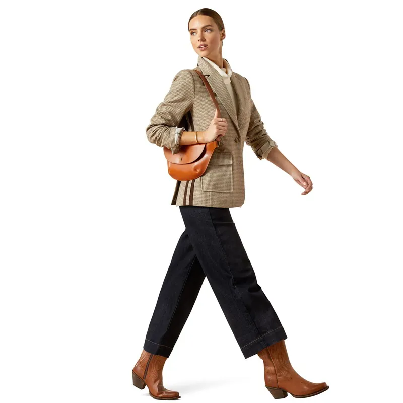 Ariat Country Beckfoot Women's Blazer - Camel Houndstooth-2