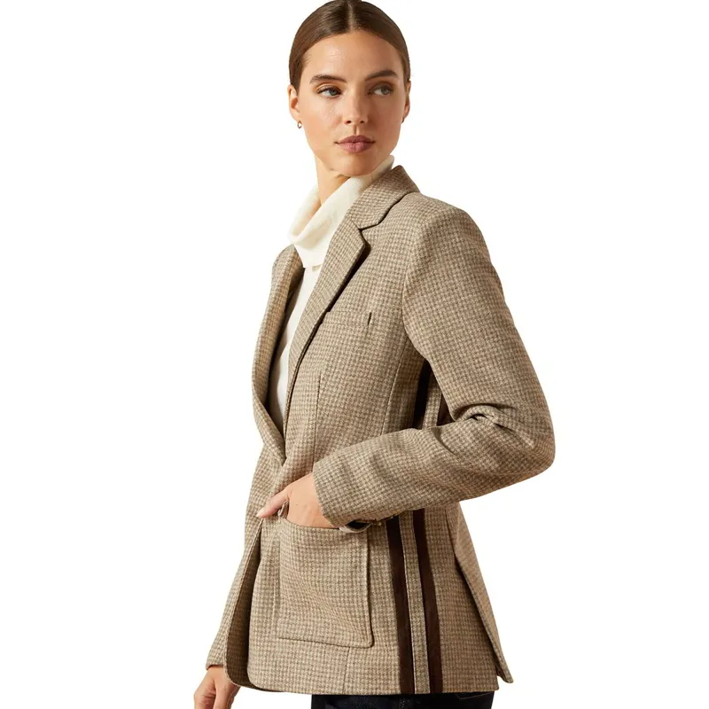 Ariat Country Beckfoot Women's Blazer - Camel Houndstooth-7