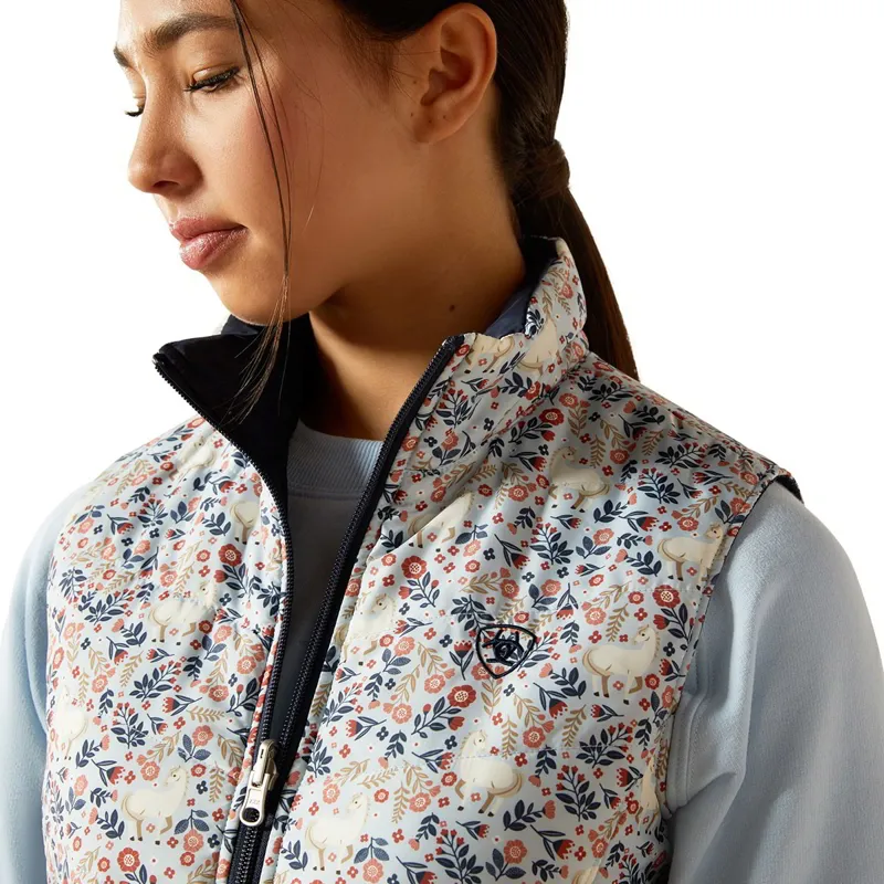 Ariat Bella Youth Reversible Girls Vest - Posey Pony Print-4