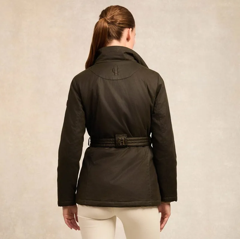 Holland Cooper Belted Waxed Womens Jacket - Dark Olive-1