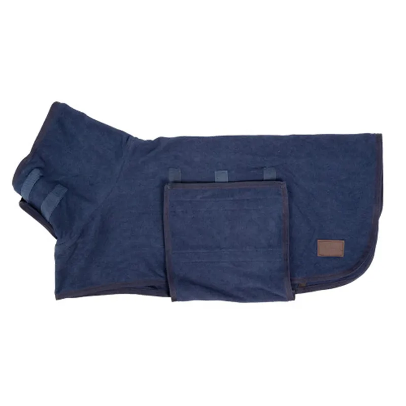 Benji and Flo Classic Drying Dog Robe - Navy-1