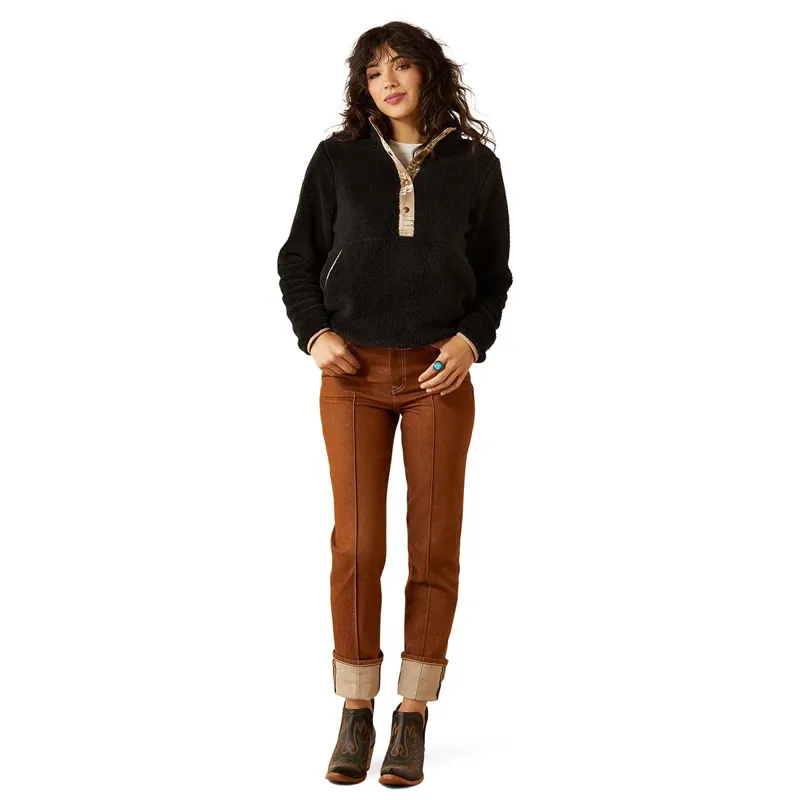 Ariat Berber Snap Front Women's Sweatshirt - Black-3