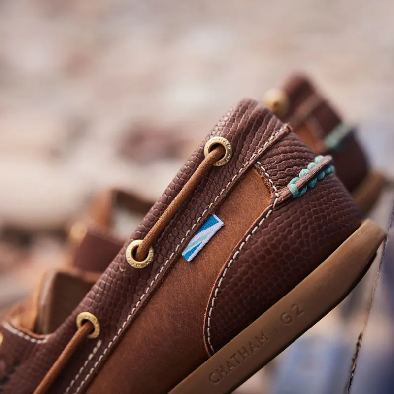 Chatham Bermuda II G2 Womens Leather Boat Shoes - Walnut/Brown Snake-7
