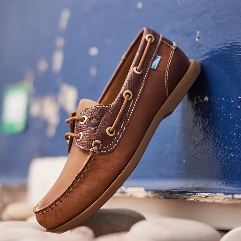 Chatham Bermuda II G2 Womens Leather Boat Shoes - Walnut/Brown Snake-6