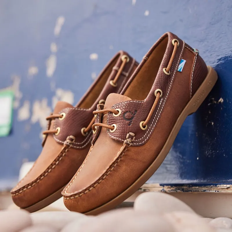 Chatham Bermuda II G2 Womens Leather Boat Shoes - Walnut/Brown Snake-5