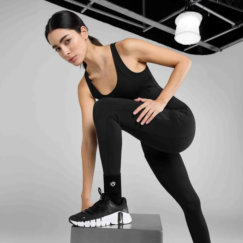 Aztec Diamond Essential Womens Leggings - Black-3