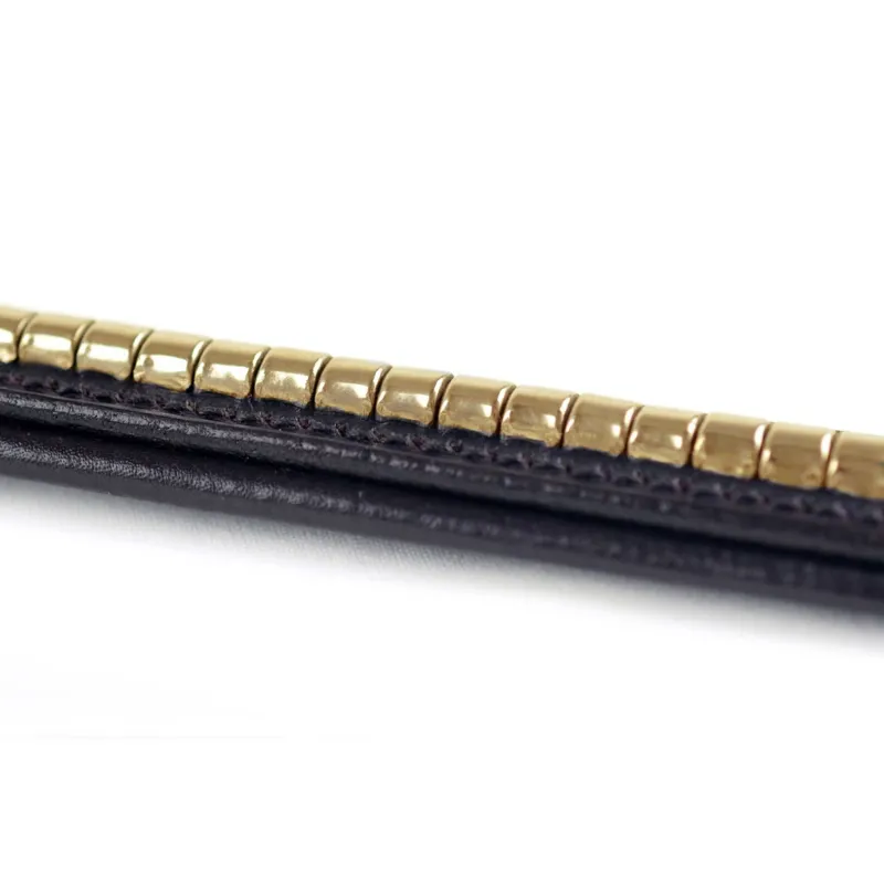 Dever Classic Clincher Browband - Black/Brass