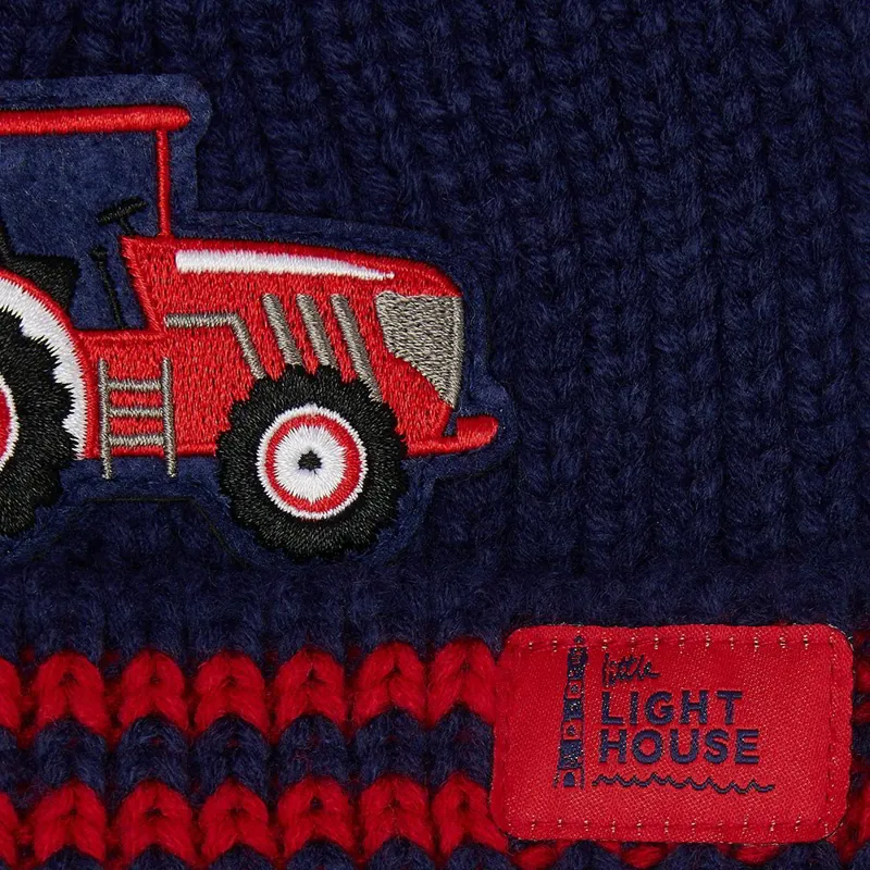 Lighthouse Bobbie Junior Pom-pom Hat - Red Tractor-1