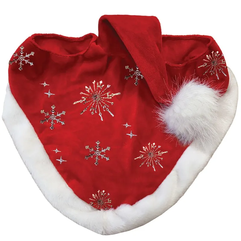 Equetech Ear Bonnet Glitter Snowflake - Red/White