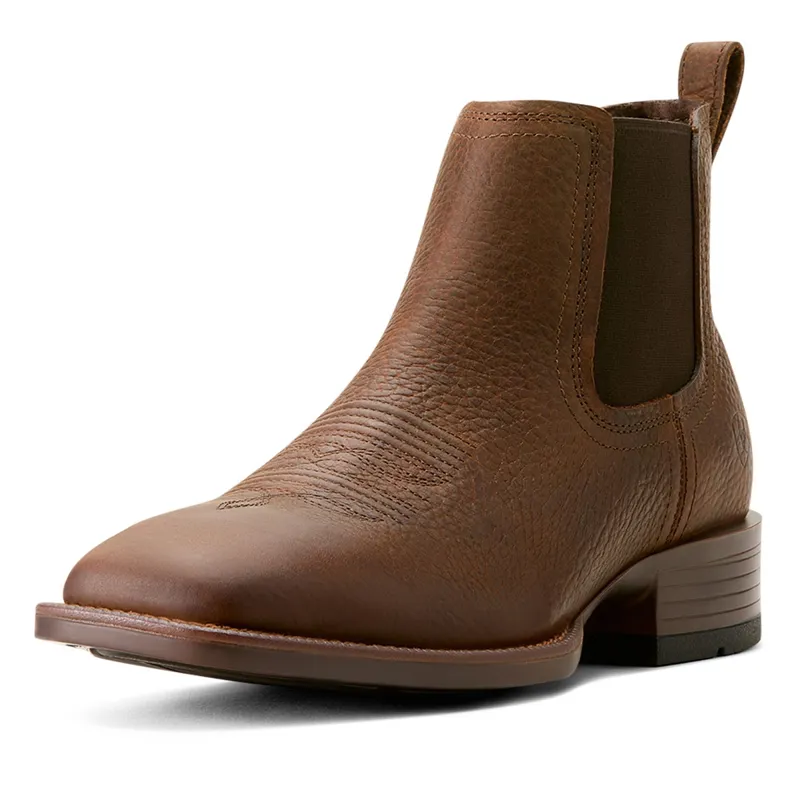 Ariat Men's Booker Chelsea Square Toe Western Boots - Brown Oiled Rowdy