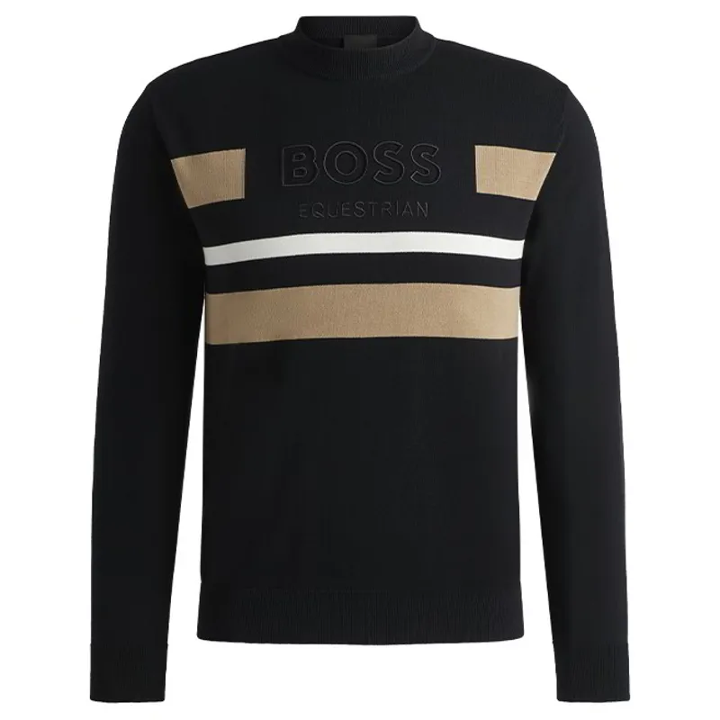 BOSS Equestrian Brad Logo Mens Sweater - Black-4