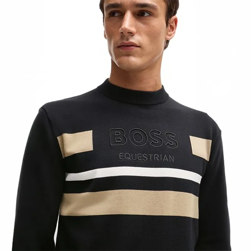 BOSS Equestrian Brad Logo Mens Sweater - Black-2