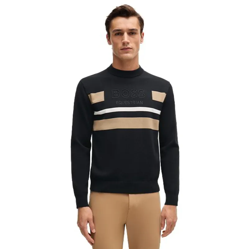 BOSS Equestrian Brad Logo Mens Sweater - Black