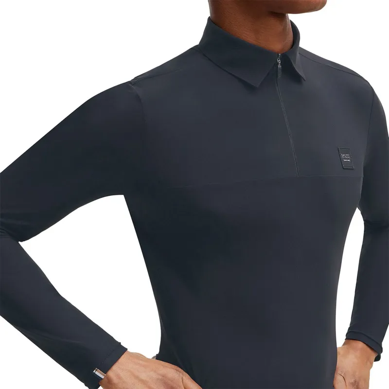 BOSS Equestrian Elton Men's Long Sleeve Training Polo Shirt - Grey-3