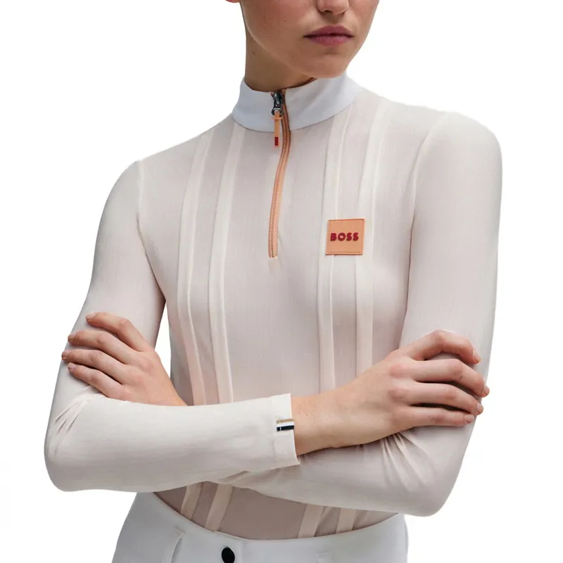 BOSS Equestrian Lina Womens Show Shirt - Peach Nougat-2