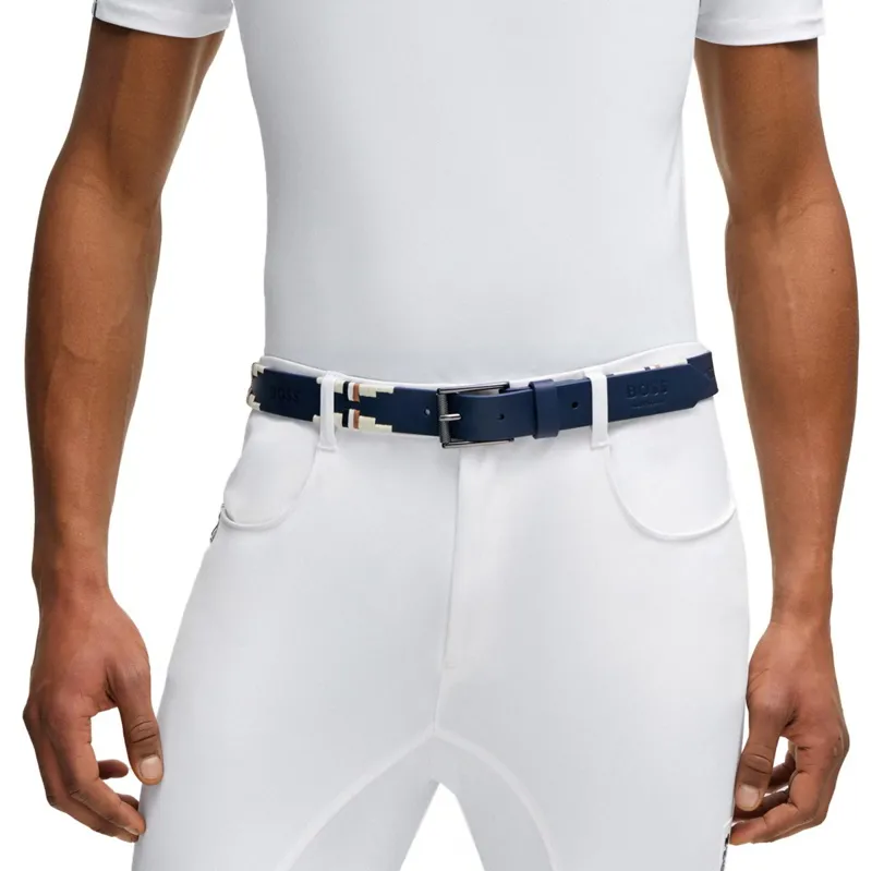 BOSS Equestrian Signature Polo Belt - Sky Captain-3