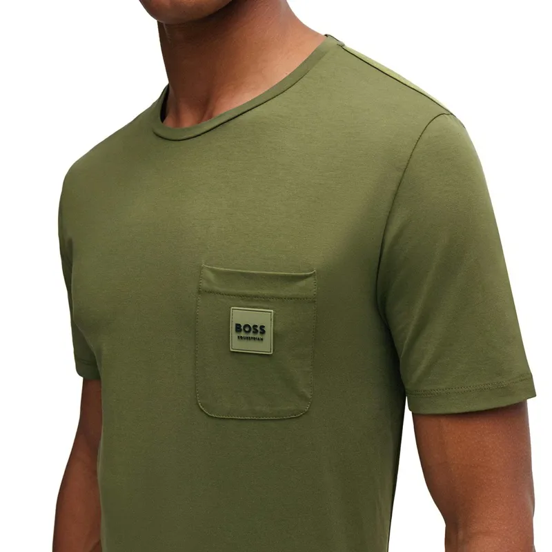 BOSS Equestrian Stan Pocket Men's T-Shirt - Olivine-2
