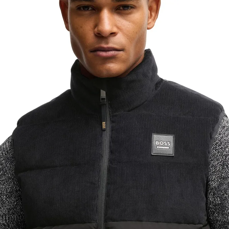 BOSS Equestrian Arthur Cord Mens Puffer Vest - Black-2
