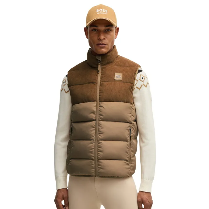 BOSS Equestrian Arthur Cord Mens Puffer Vest - Camel-2