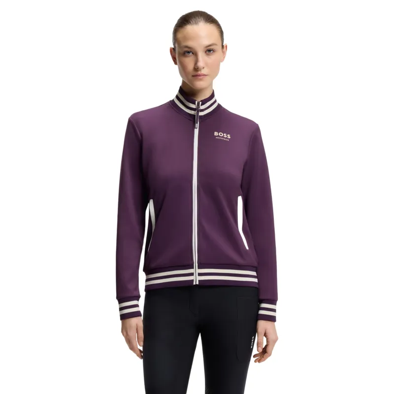 BOSS Equestrian Ava Womens Full Zip Sweater - Deep Purple