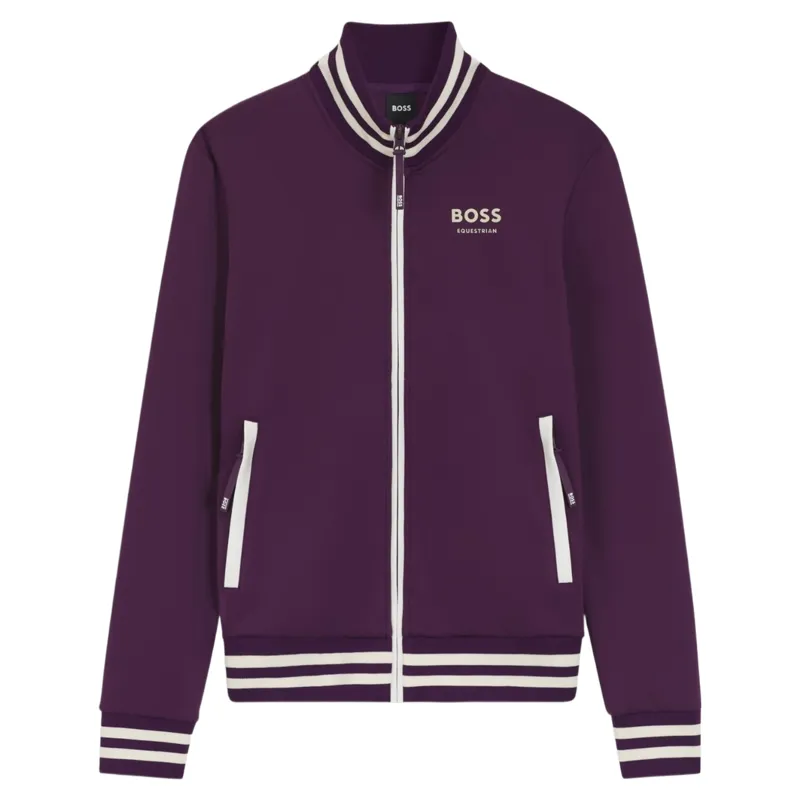 BOSS Equestrian Ava Womens Full Zip Sweater - Deep Purple-1