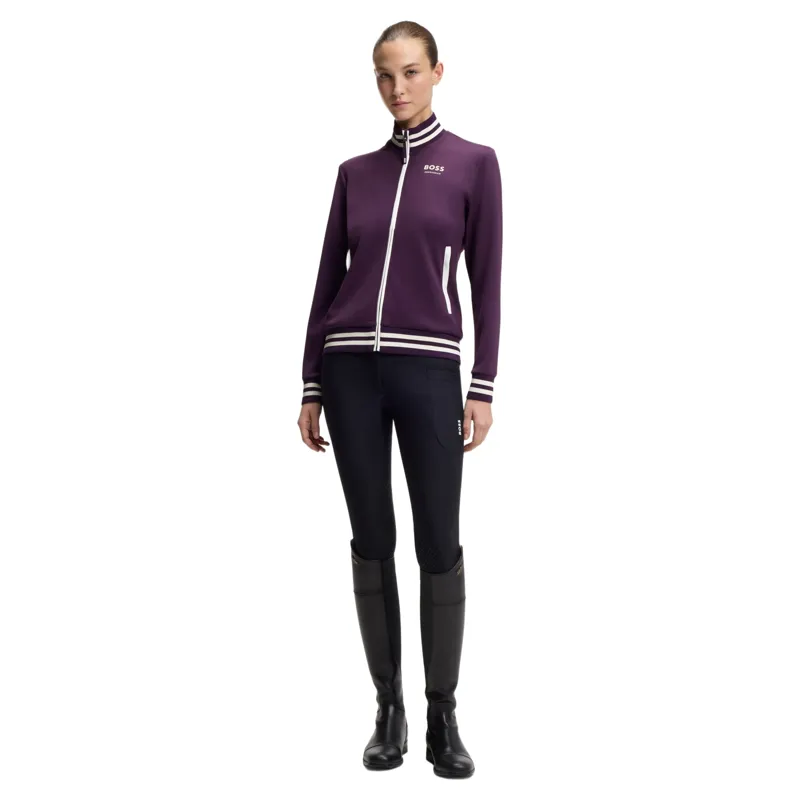 BOSS Equestrian Ava Womens Full Zip Sweater - Deep Purple-2