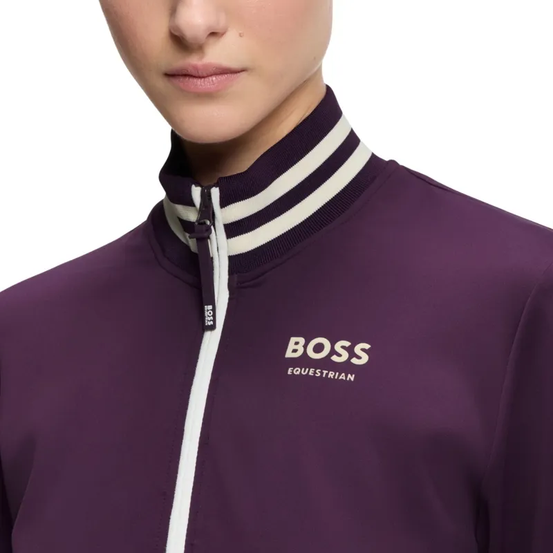 BOSS Equestrian Ava Womens Full Zip Sweater - Deep Purple-4