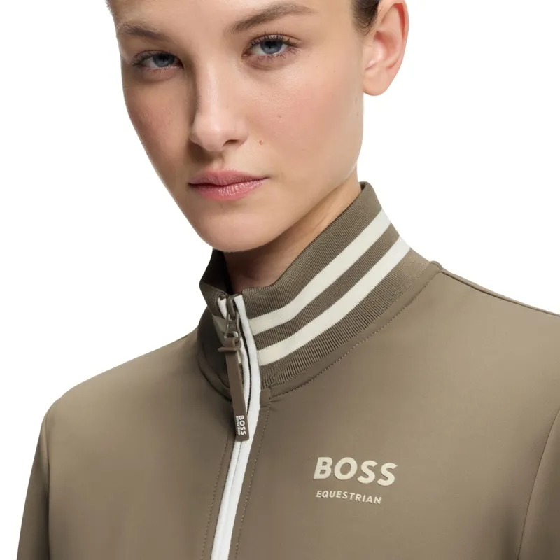 BOSS Equestrian Ava Womens Full Zip Sweater - Walnut-5