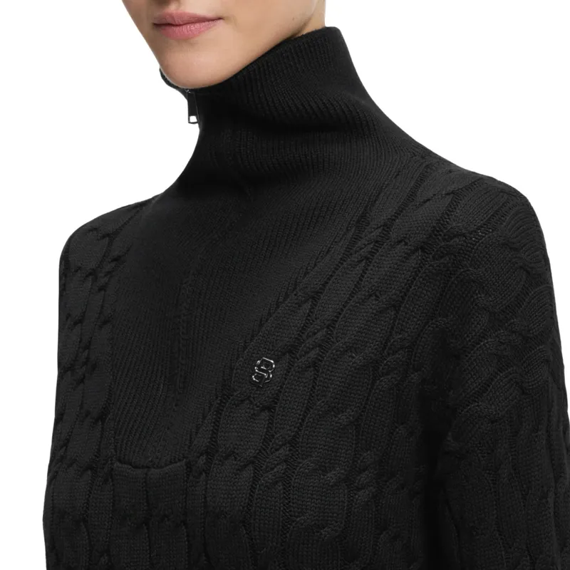 BOSS Equestrian Ella Women's 1/4 Zip Sweater - Black-2
