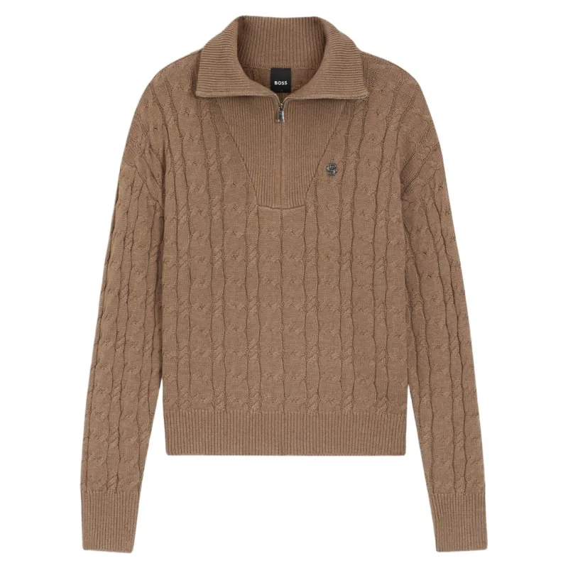 BOSS Equestrian Ella Womens 1/4 Zip Pullover - Walnut-2