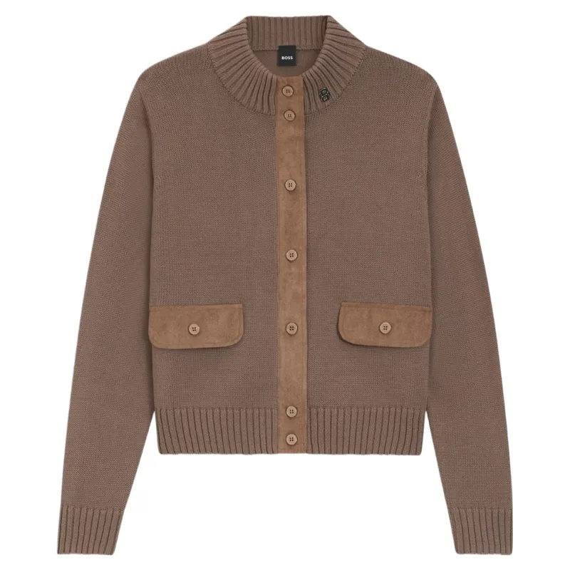 BOSS Equestrian Elony Women's Knitwear Cardigan - Walnut-1