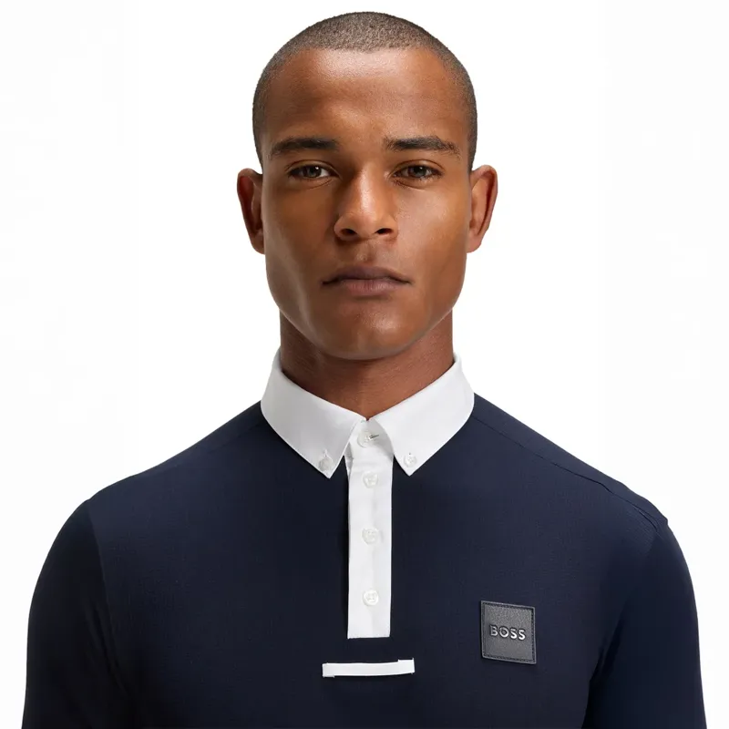 BOSS Equestrian Marty Honeycomb Men's Show Shirt - Sky Captain-2