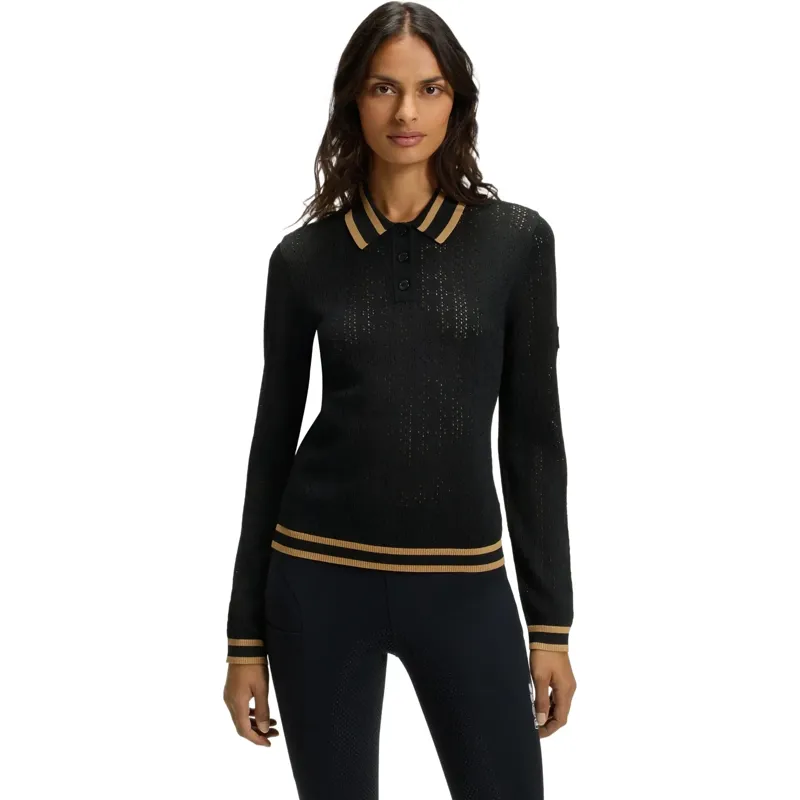 BOSS Equestrian Pam Women's Long Sleeve Polo Shirt - Black-1