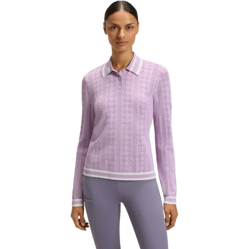 BOSS Equestrian Pam Women's Long Sleeve Polo Shirt - Orchid-1