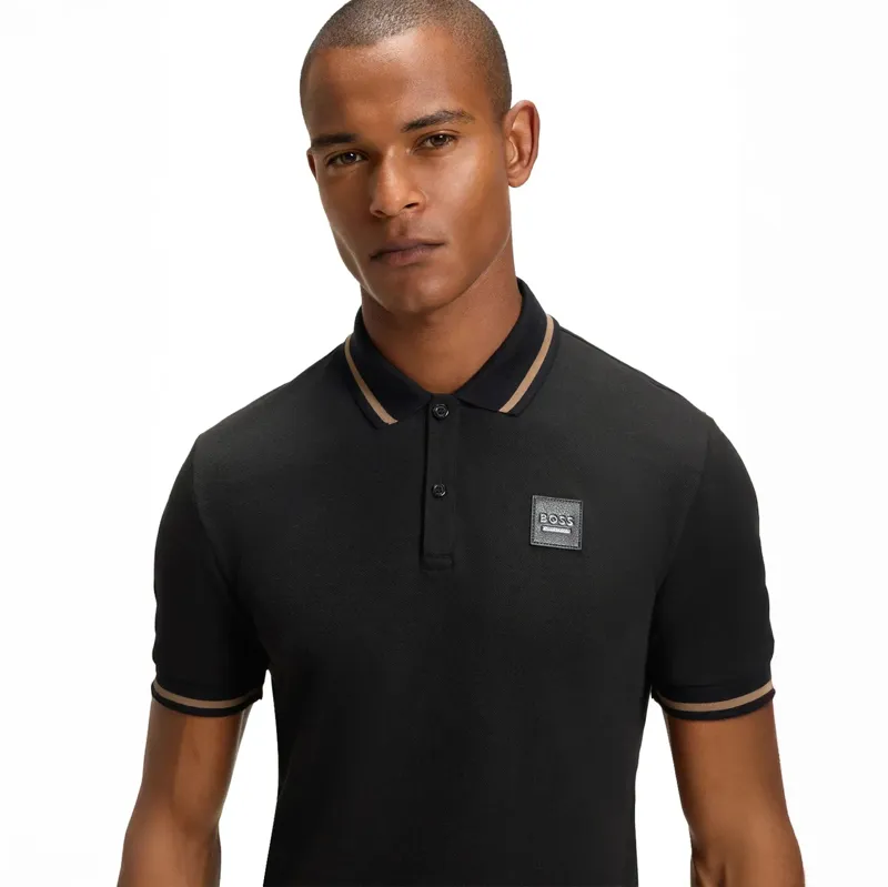 BOSS Equestrian Paul Men's Patch Polo Shirt - Black-5