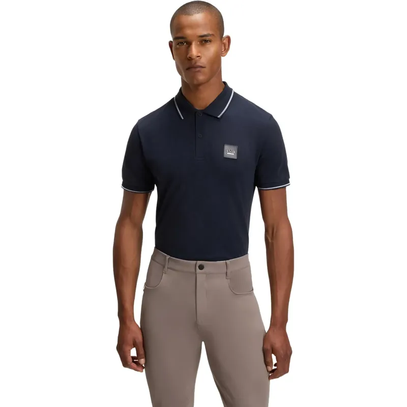 BOSS Equestrian Paul Men's Patch Polo Shirt - Sky Captain