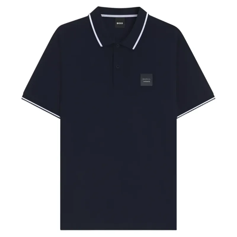 BOSS Equestrian Paul Men's Patch Polo Shirt - Sky Captain-1