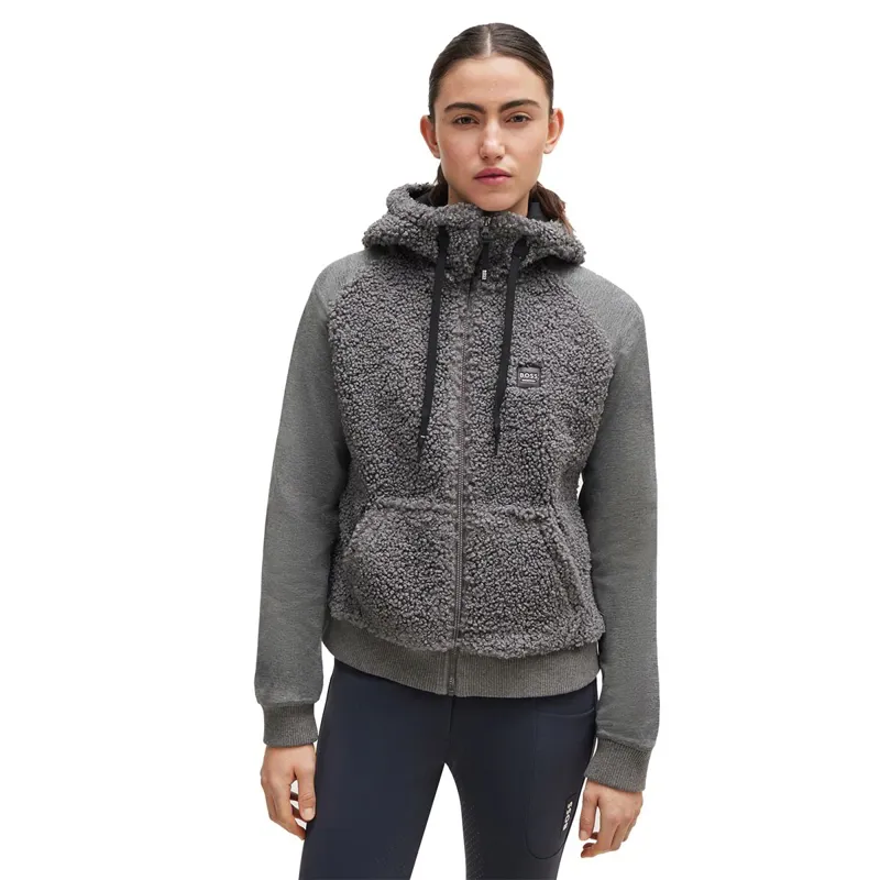 BOSS Equestrian Riva Teddy Hybrid Womens Hoodie - Gray