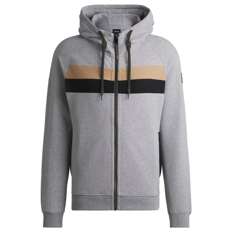 BOSS Equestrian River Zip Men's Hoodie - Grey Melange-2