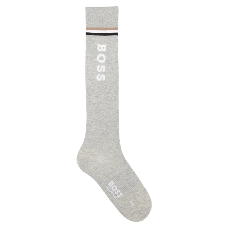 BOSS Equestrian Roma Unisex Tall Riding Socks - Sliver Grey Melange