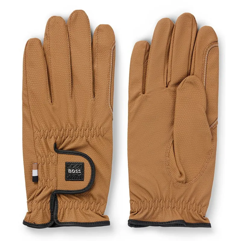 BOSS Equestrian Hybrid Adult Riding Gloves - Camel