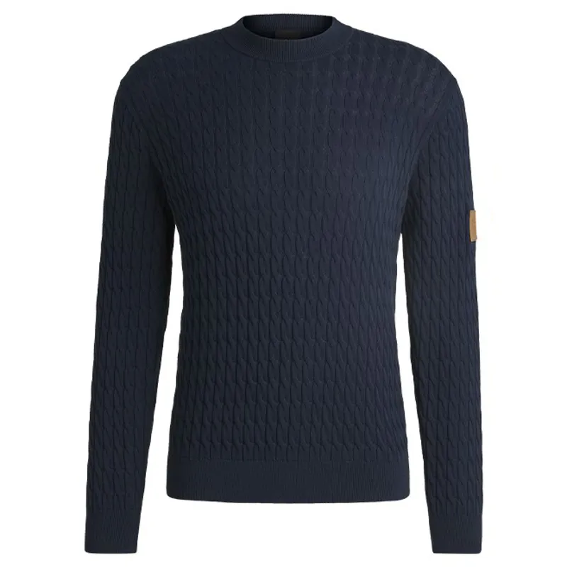 BOSS Equestrian Jason Mens Knitted Sweater - Sky Captain-4