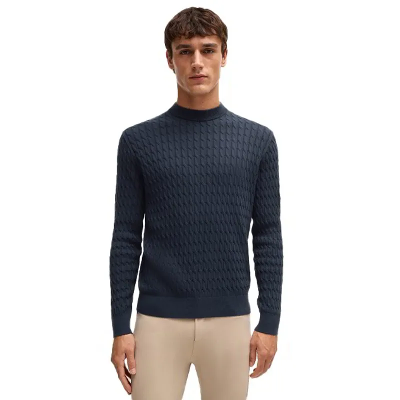 BOSS Equestrian Jason Mens Knitted Sweater - Sky Captain