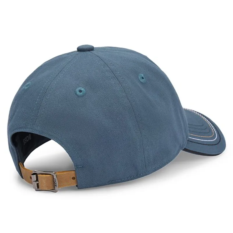 BOSS Equestrian Unisex Leather Vintage Patch Cap - Northern Blue-4