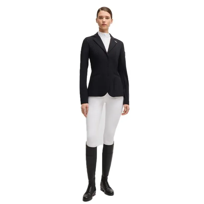 BOSS Equestrian Maira Womens Half Zip Training Shirt - White Stripes-4