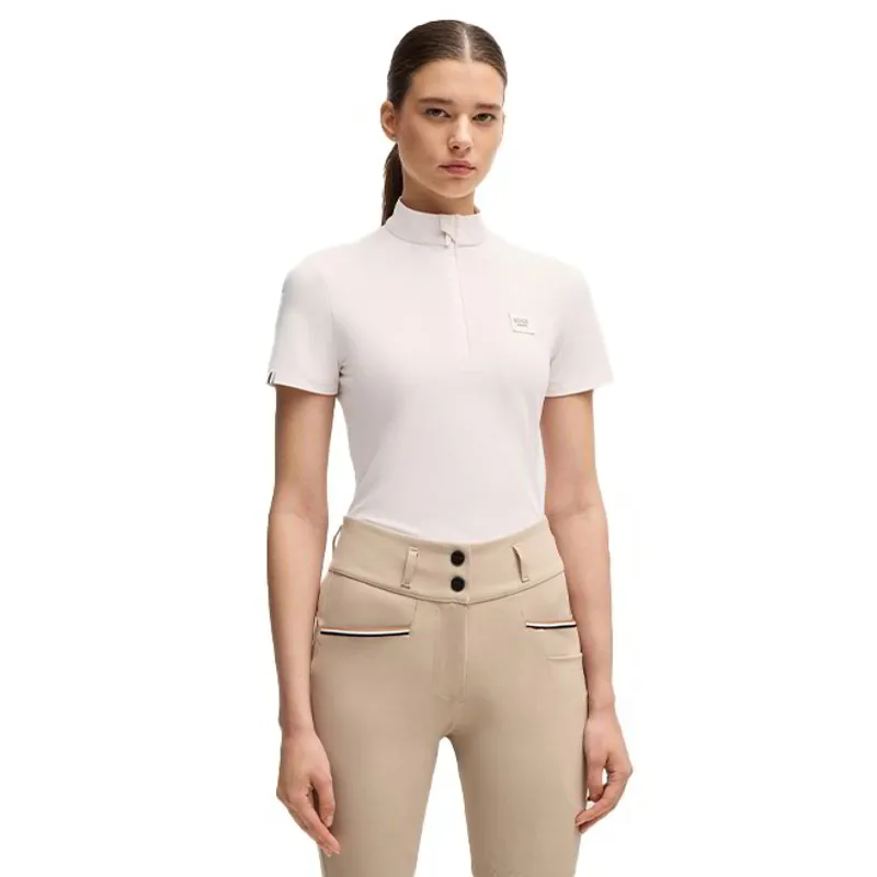 BOSS Equestrian Maira Womens Half Zip Training Shirt - White Stripes