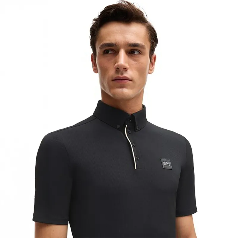BOSS Equestrian Matt Men's Pique Training Shirt - Black-4