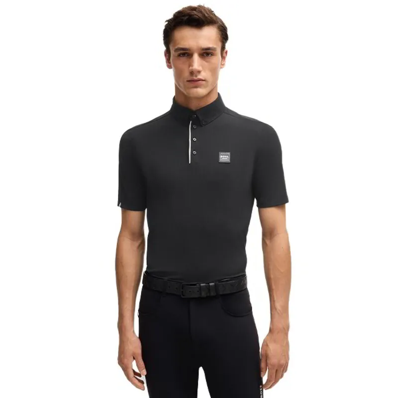 BOSS Equestrian Matt Men's Pique Training Shirt - Black