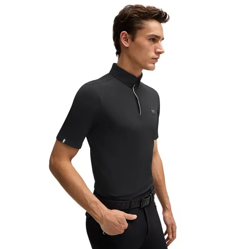 BOSS Equestrian Matt Men's Pique Training Shirt - Black-3