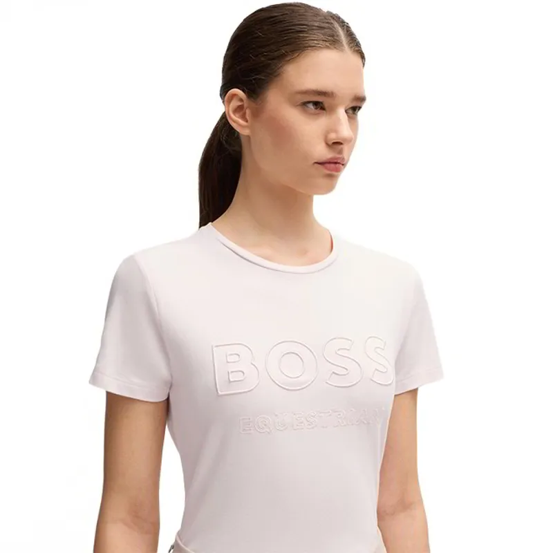 BOSS Equestrian Maya Womens Logo T-Shirt - Pearl-3